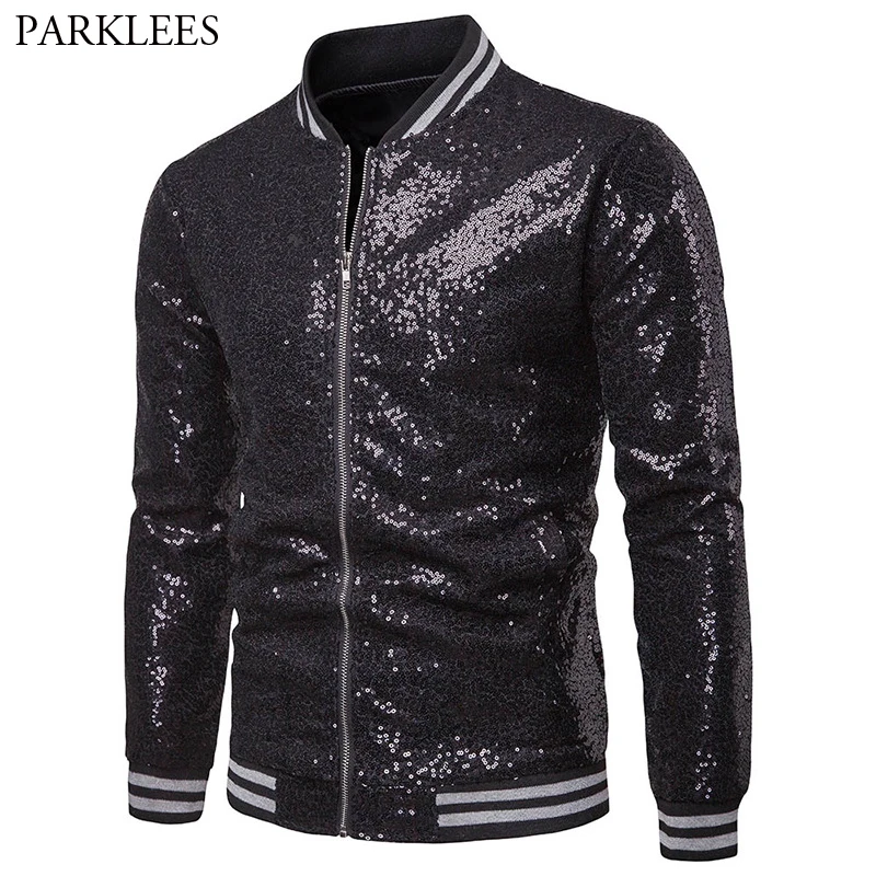 Bal Red gold Bomber Casual Vestes Stade purple Marque Nouvelle Chanteurs Discothèque sliver Dj Mens Veste 2018 Sequin Noir black Homme blue De Vêtements Pour Hommes reQxWdBoC
