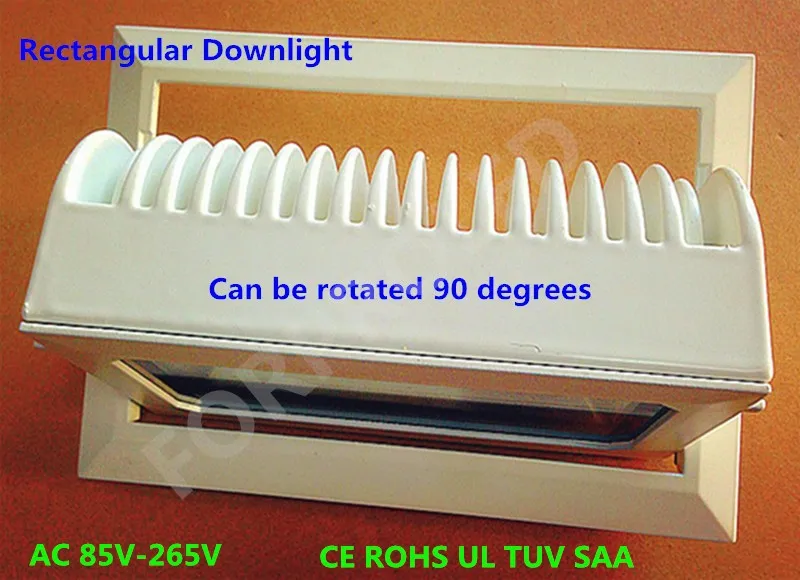 10 шт./лот 20 Вт вращающийся прямоугольник COB светодиодный светильник встраиваемый литой алюминиевая решетка белая краска оболочка AC110V220V230V