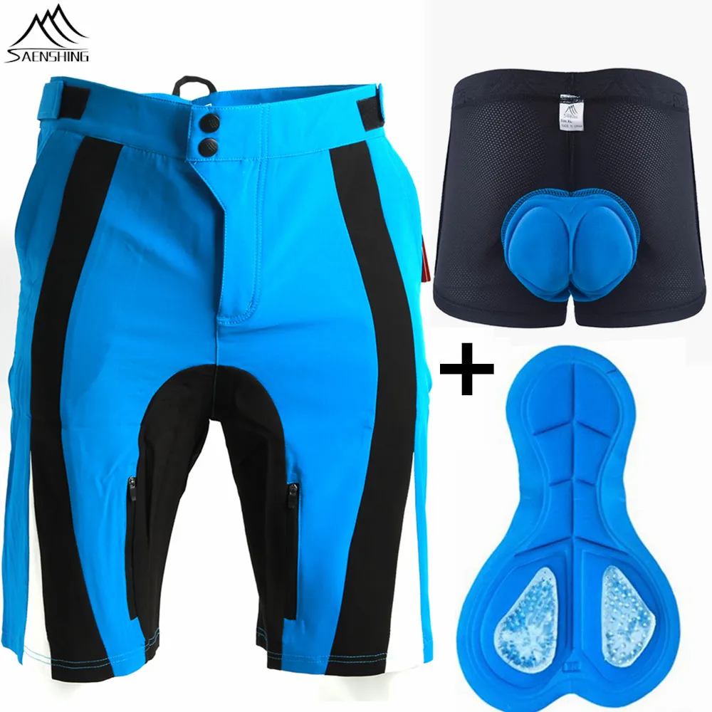 SAENSHING Downhill Gel Cycling Shorts Men+Gel Pad Bike Underwear Mtb
