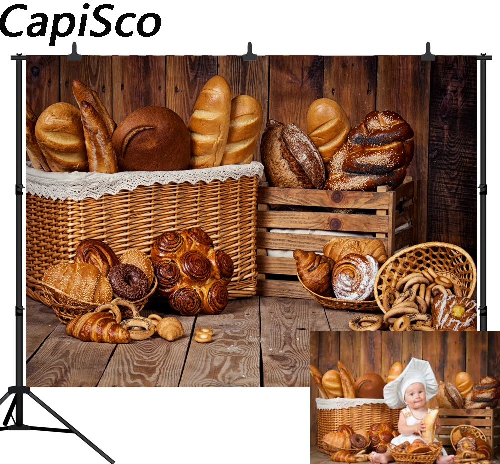 

Capisco Photography backdrops Bread wooden wall floor Photo background baby shower backdrop newborn birthday party photo props