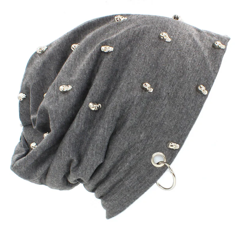 Altobefun осень-зима теплые шапки для мужчин и женщин; модная женская с черепом, круглые шапки без полей для девочек в стиле «хип-хоп женская кепка HT906
