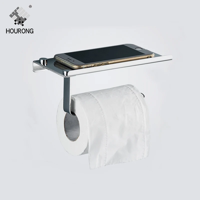 1PC Stainless Steel Bathroom Paper Phone Holder Shelf Mobile Phones Towel Rack Toilet Paper Holder For Bathroom accessories