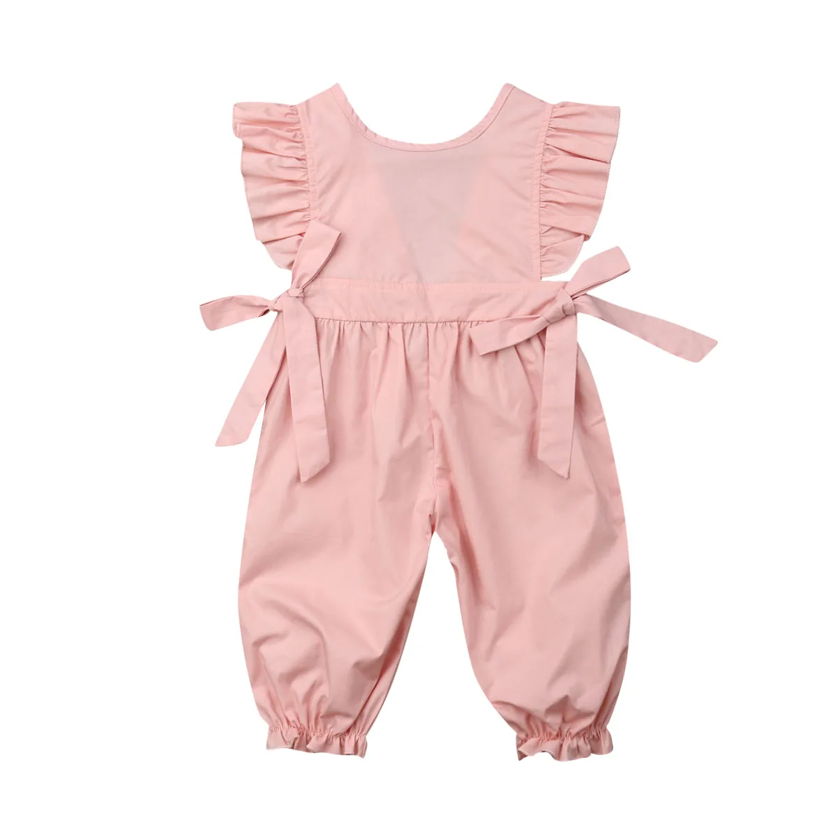 

UK Newborn Infant Kid Baby Girl Imcute Newest Fashion Pink Ruffle Bib Pants Romper Jumpsuit Overalls Cotton Outfits Set Clothes