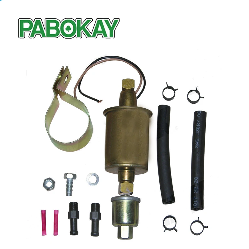 FS New Universal 5 9 PSI In Line External Electric Fuel Pump WITH INSTALLATION KIT GA8012S