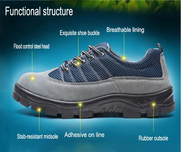 Мужская Рабочая страховая обувь; защитная обувь со стальным носком против Разбивания и пирсинга; женские дышащие дезодорирующие рабочие ботинки