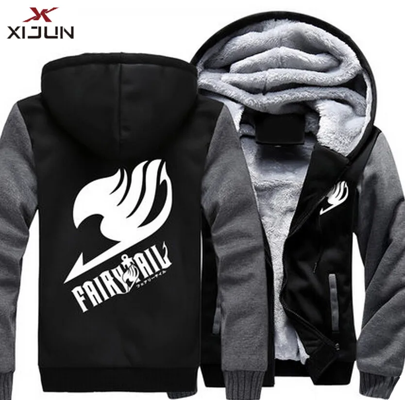 

Xijun Anime FAIRY TAIL Hoodies for Men/Women Winter Wool Liner Thick Warm Zipper Hooded Sweatshirts Tracksuit Clothes 6XL