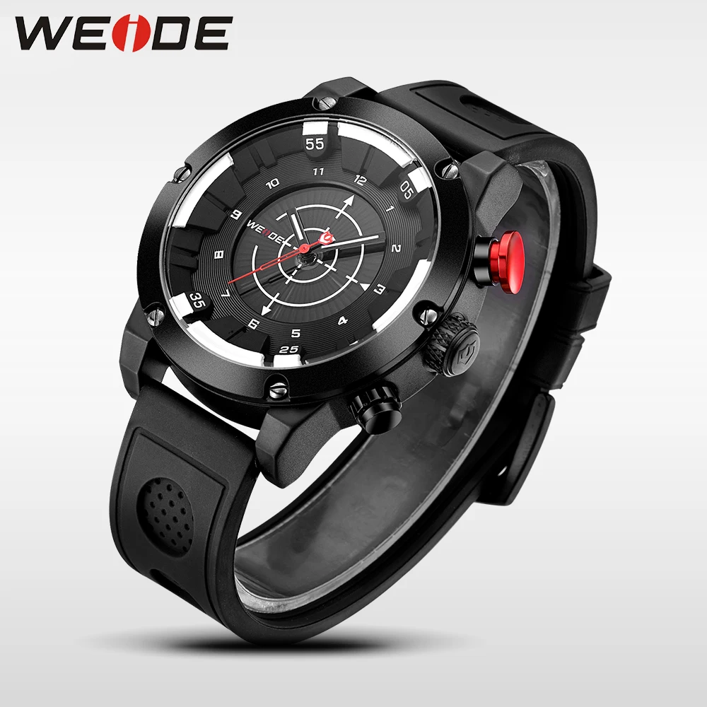 WEIDE Роскошные оригинальные силиконовые часы кварцевые мужские спортивные шокер