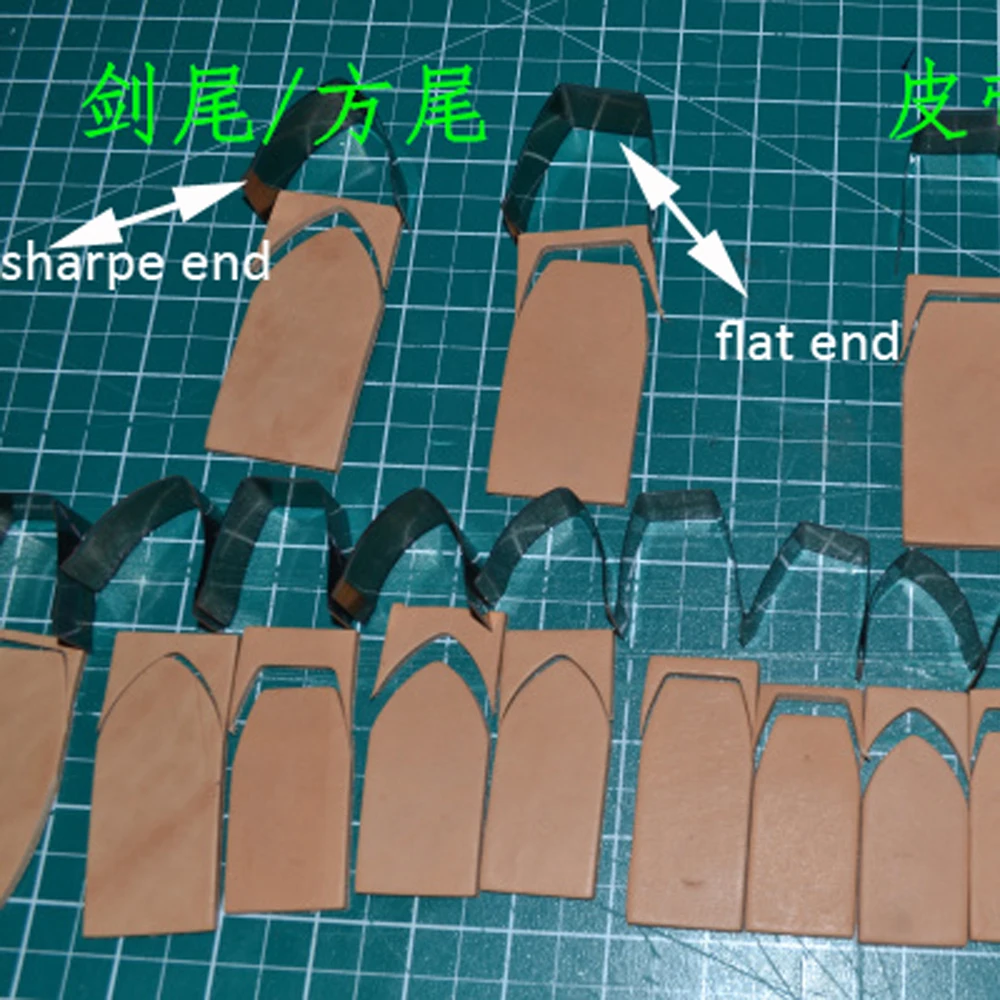 Сделай Сам Кожа ремесло ремень конец плоский/острый конец высечки прессформы набор ножей