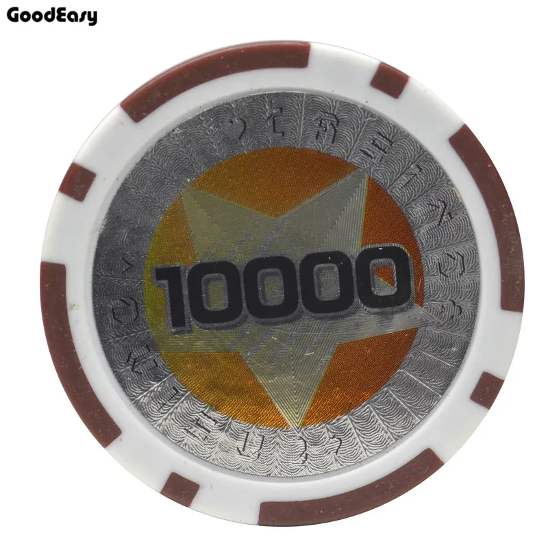 Горячая новинка казино Техасский Холдем ABS покерные фишки звезда отделка стикер дешевые Baccarat высококлассный покерный чип набор аксессуаров - Цвет: 10000