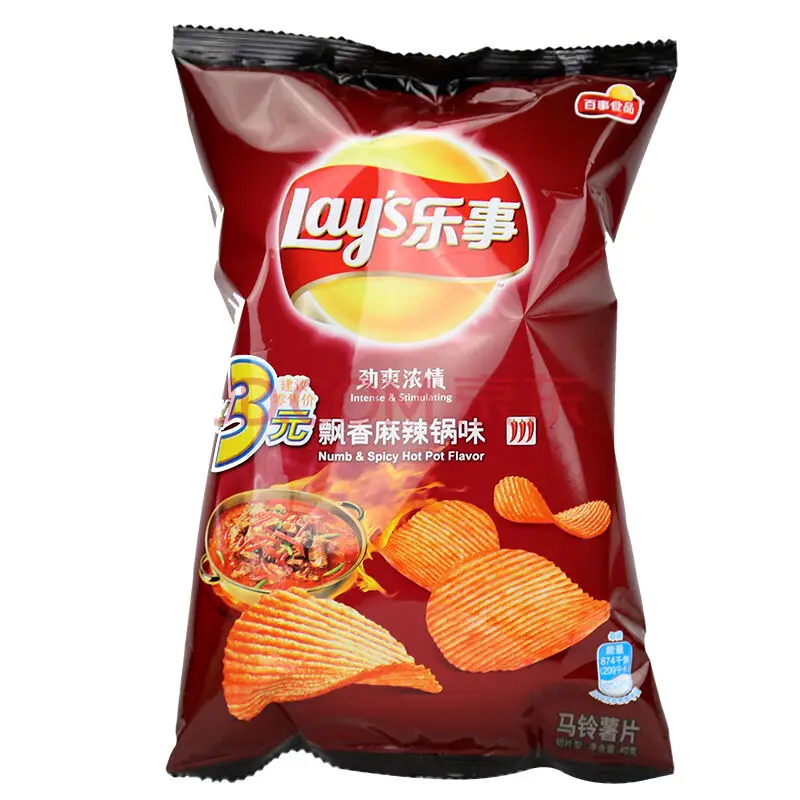 Chinese food,Potato chips,Spicy taste,1 pack,40 grams,Snack,Delicious