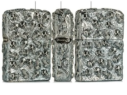 

brand Authentic Hand-carved lighters heavy armor silver skull logo city of evil