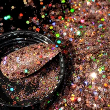 5,5 г/кор. Holo кофейно-коричневый лак для ногтей, блестящий порошок, мерцающий акриловый блеск для ногтей, Микс, тиснение, УФ-покрытие для ногтей, украшение, пылезащитный 291