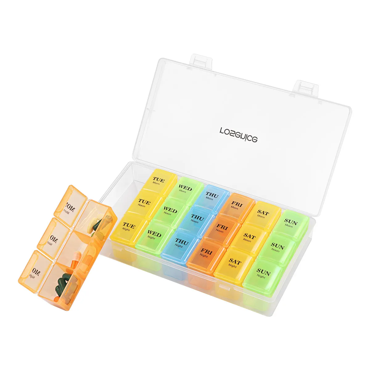 

ROSENICE 1 Set Portable Covered 7 Day Pill Case Medicine Box For Working Outdoors Traveling