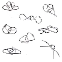 8 шт./партия классические металлические головоломки из проволоки Ironl игрушки для игр для взрослых детей