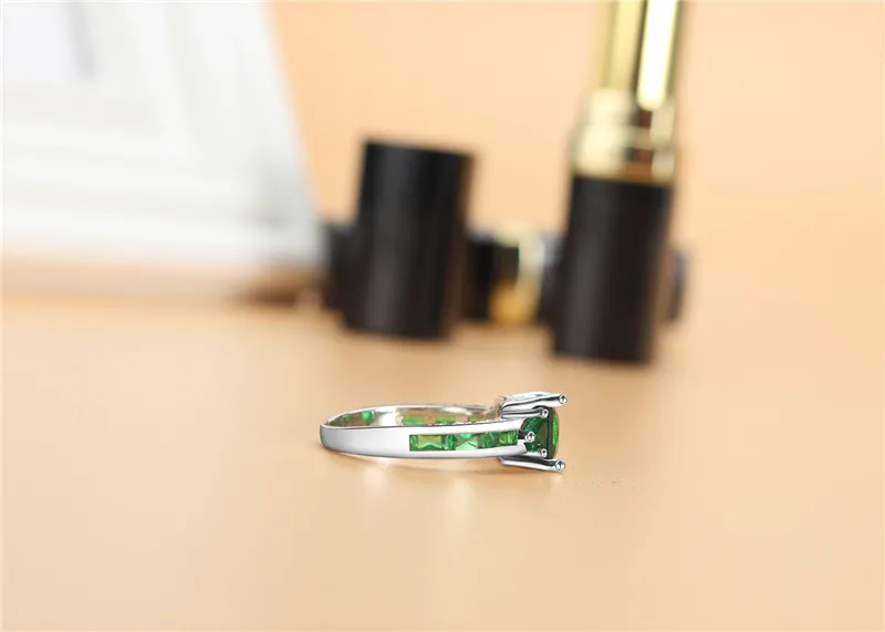 Elegant Square Green Stone Ring Charm Crystal Rings For Women Wedding Female Jewelry Anel Band Bijoux Bague anillos mujer dm137 (11)