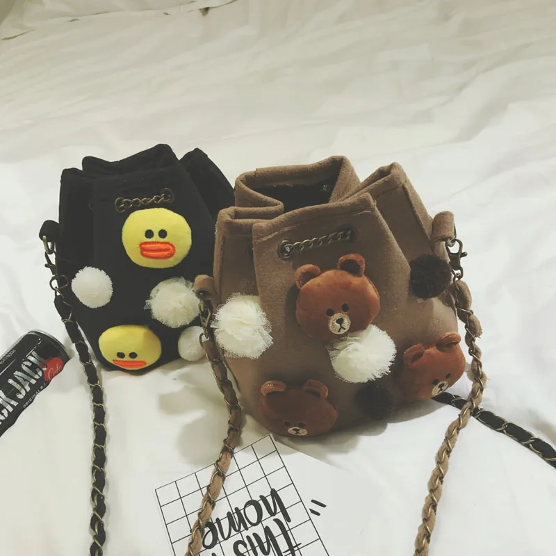 Бесплатная доставка, 2019 новые женские сумки, модная Корейская версия сумка на плечо, маленький медведь женская сумка-мессенджер, тренд
