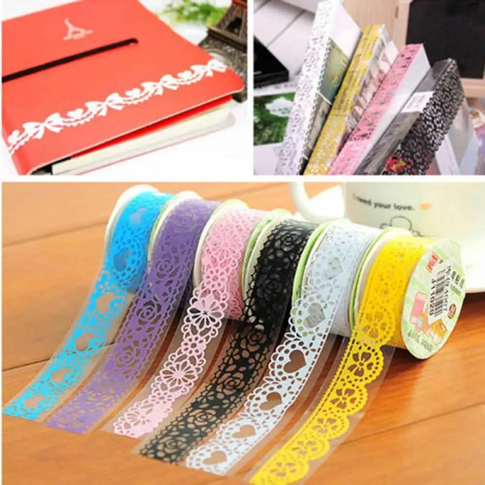 

1pcs Lace Sticky Paper SELF Adhesive Washi Tape Sticker Scrapbooking Decorative DIY Masking Tape School & Office Supplies Hot