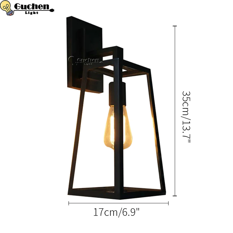  Retro Waterproof indoor outdoor Led Wall Lamp modern glass iron lampshade Surface Mounted Led Garde - 32959406976