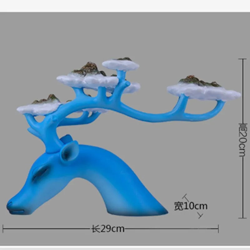 

Abstraction Deer Head Colophony Crafts Home Decoration Animals Continental Style Collectible Model Toy L1623