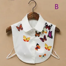 Принт белый женский корейский поддельный весенний дикая рубашка свитер с воротником-обманкой украшение Поддельный Воротник