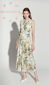 

EASYSMALL ZIMMER Women dress Fashion French holiday Retro court high-end Vestidos party evening streetwear High Waist Dresses