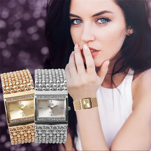 Women Bracelet Watch Hot Fashion Women's Stainless Steel Quartz Watch Rhinestone Women Bracelet Watch Hot Fashion Women's Stainless Steel Quartz Watch Rhinestone