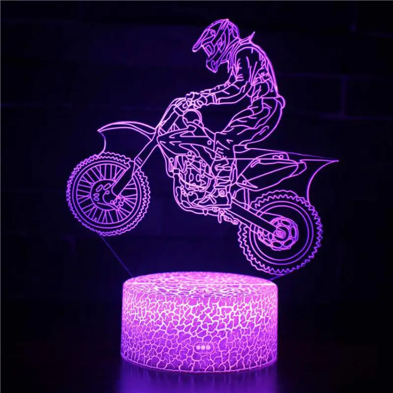 Мотоцикл 3d Ночник Новинка Led стерео декоративный стол 3D лампа креативный подарок