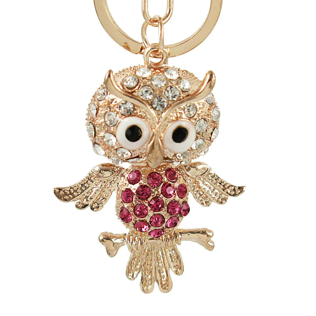 Sanyu Сова Rhinestone подвеска брелок для женщин сумка кулон шикарный стекло автомобиля