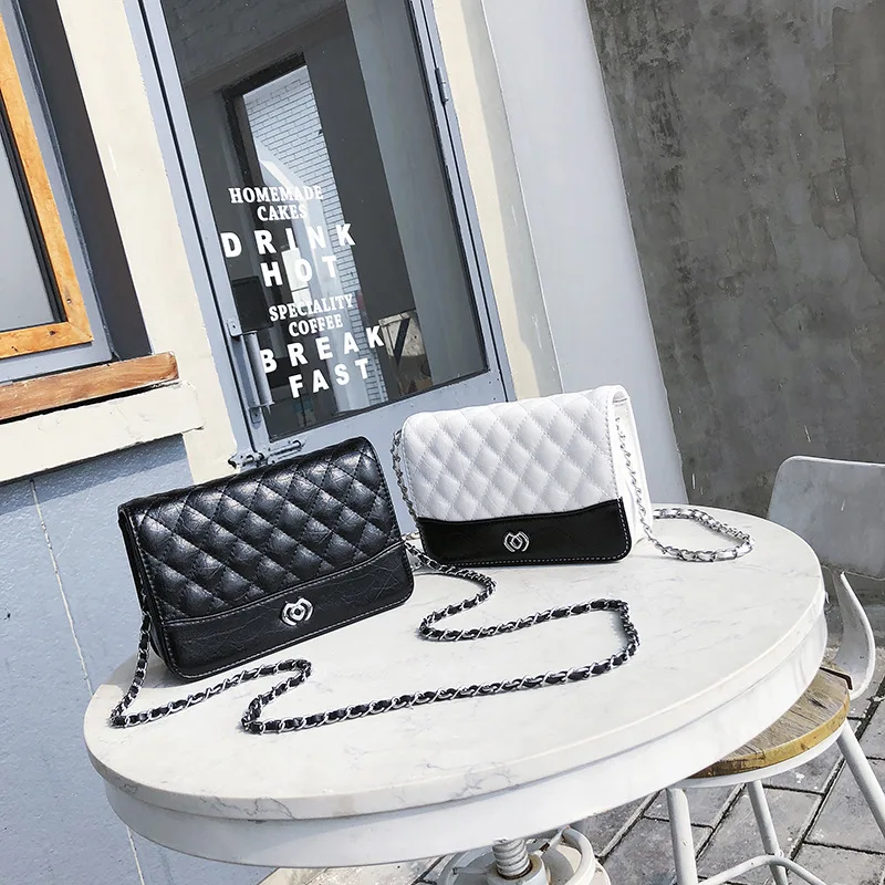 

2018 simple casual chain small square bag rhombic texture exquisite three-dimensional shoulder slung handbag wholesale