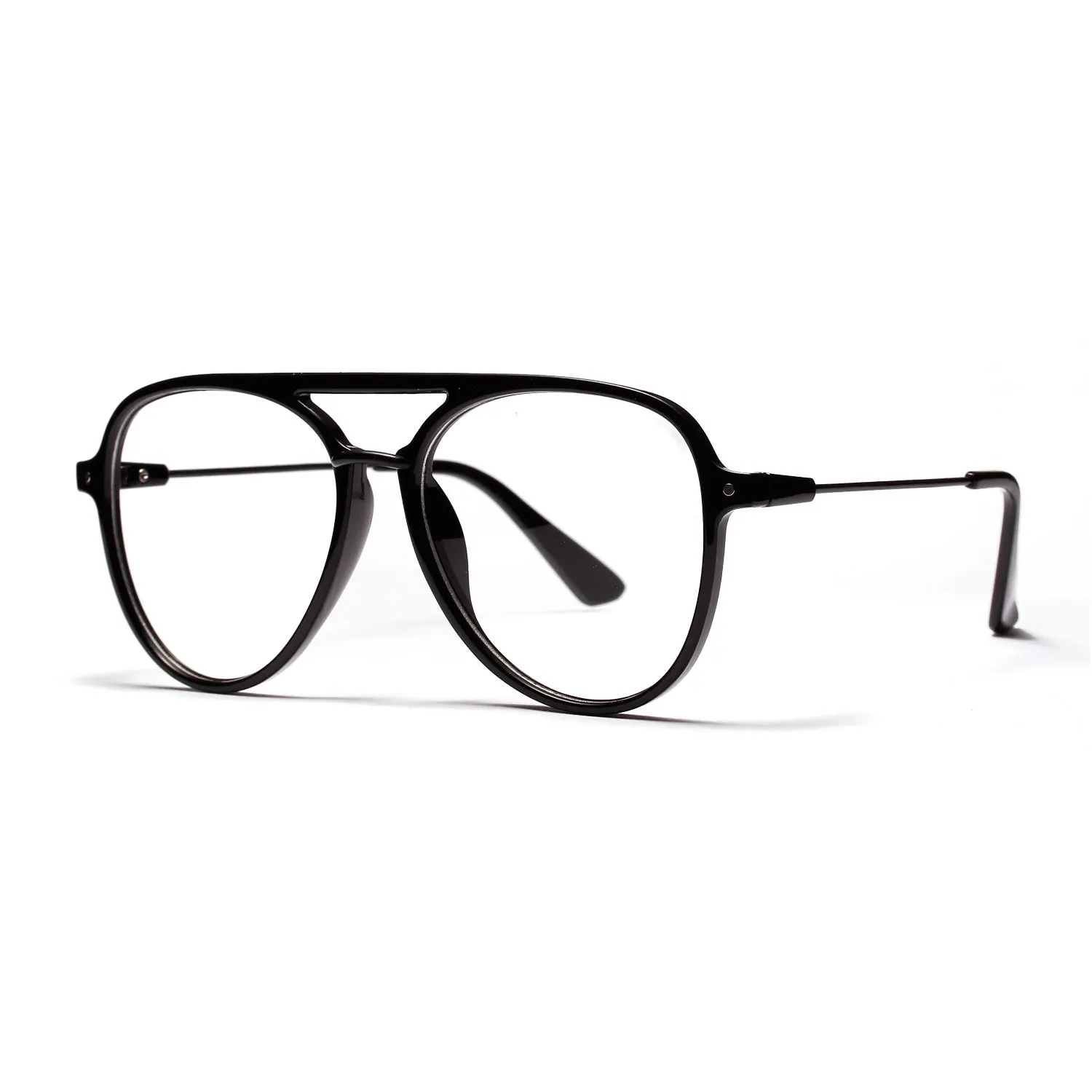 MINCL/ модные дизайнерские овальные очки, оправа для женщин, самая популярная двойная оправа, мужские очки Оптические очки LXL - Цвет оправы: black clear