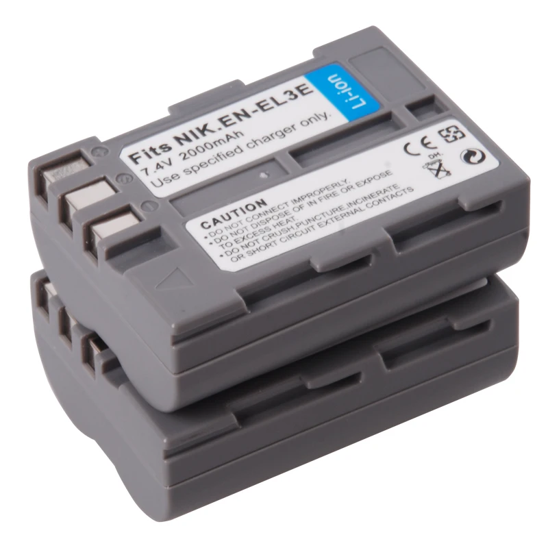 2 Pack Replacement For Nikon EN EL3E Battery for Nikon D50 D70 D70s D80