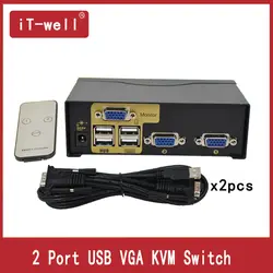 2 порт SMART USB KVM коммутатор VGA SVGA адаптер подключения принтера клавиатура мышь 2 использования компьютера 1 монитор