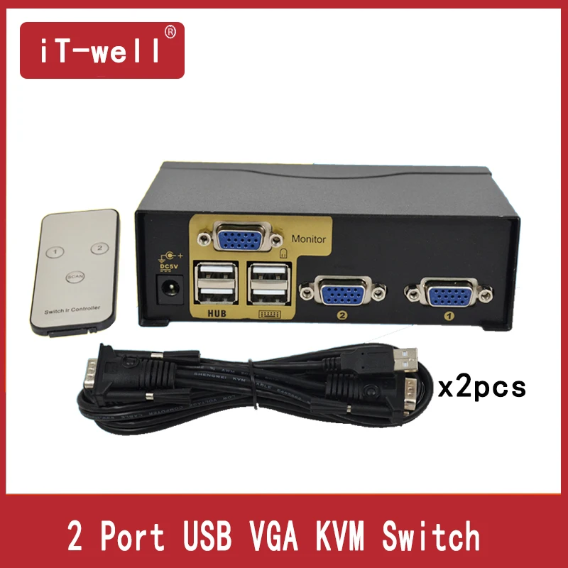 2 Port SMART USB KVM Switch VGA SVGA Switch Adapter