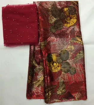 

latest embroidery lace applique fashion silk lace fabric high quality 2018 african lace fabric for dress 5+2yard/piece