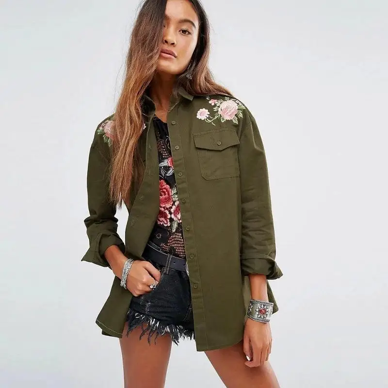 Compra mujeres de la chaqueta verde militar online al por