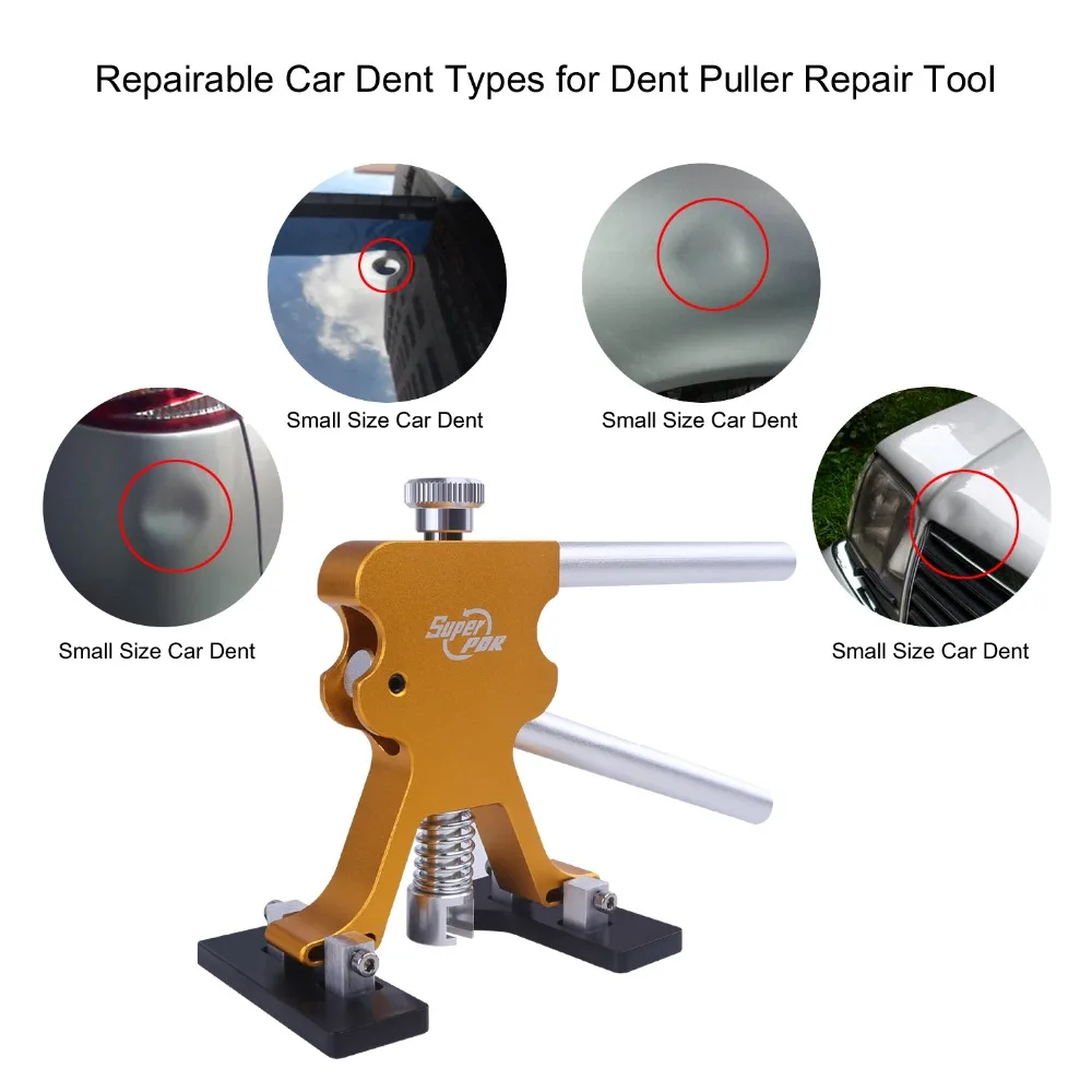 Super PDR Tools Paintless car Dent Repair Tool Kit, Glue Gun Stick, Hammer, Bridge puller with Tool Bag dent remover Hand Tools