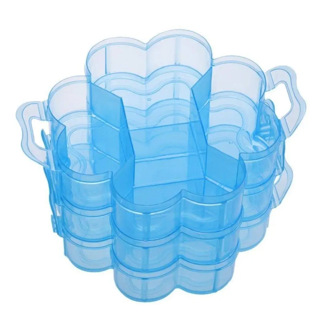 3 Tier Clear Plastic Stackable Organiser Storage Hobby Craft Box