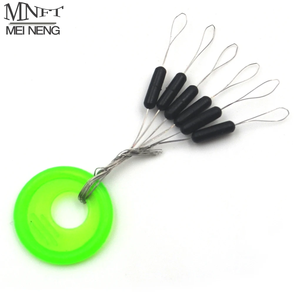 

MNFT 30Set(180PCS) Green Color Rubber Cylindrical Stopper Fishing Bobber Float Line Stopper Bean Small Fishing Accessories Tool