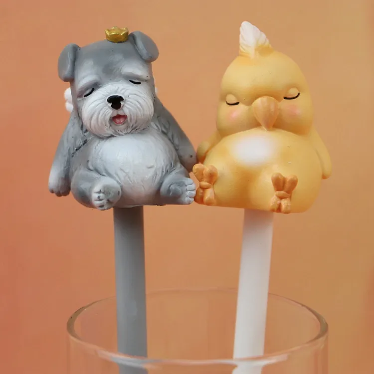 Гелевая ручка Kawaii Cat Dog, милые спящие животные, 0,5 мм, черные чернила, ручка для подписи, школьные, офисные, канцелярские принадлежности, рекламный подарок