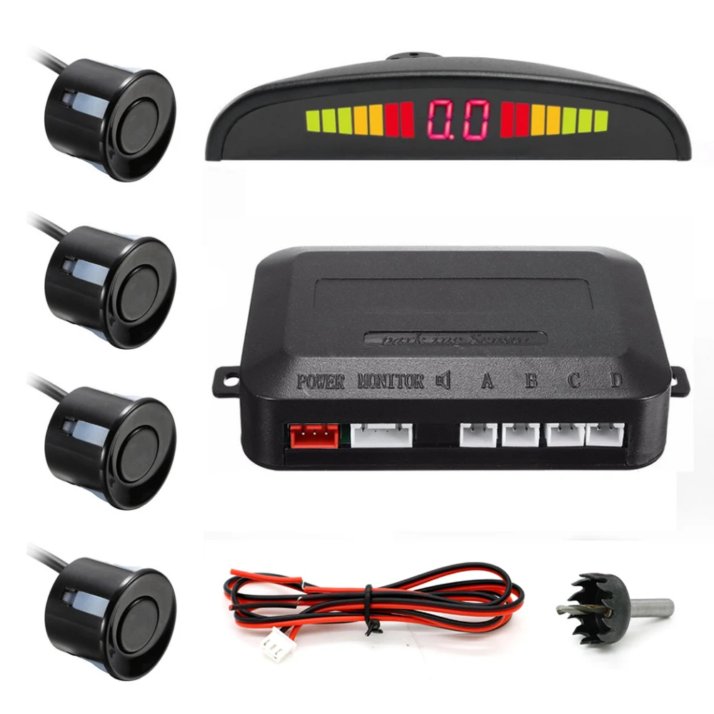 Car Auto Led Parking Sensor Parktronic Display 4 Sensors ...