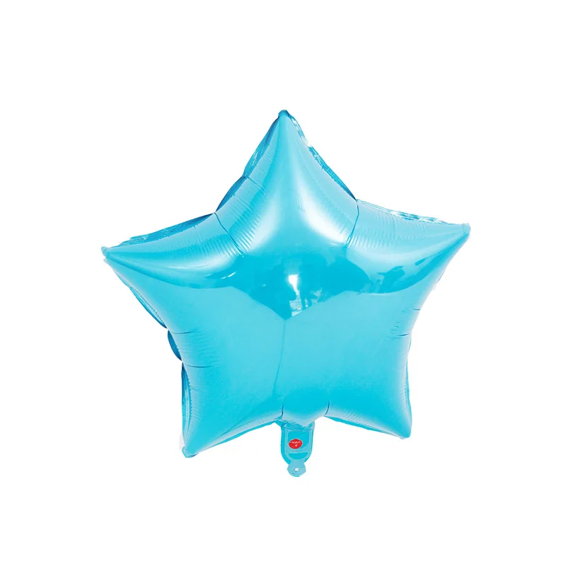 12 шт. 18 дюймов Звездные воздушные фольгированные шары BabyShower Globos сердце Гелиевый шар на день рождения 1 вечерние принадлежности Свадебные украшения - Цвет: 12 pcs star sky blue