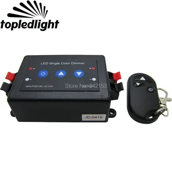 

Topledlight Single Color Led Dimmer With Adopt Button Remote Control Led Controller DC12~24V For Single Color Led Strip Light