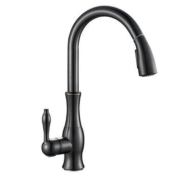 

Tuqiu Kitchen Faucets Chrome/Gold/Nickel Single Handle Brass Pull Out Kitchen Faucet Tap Single Hole Rotating Water Mixer Tap