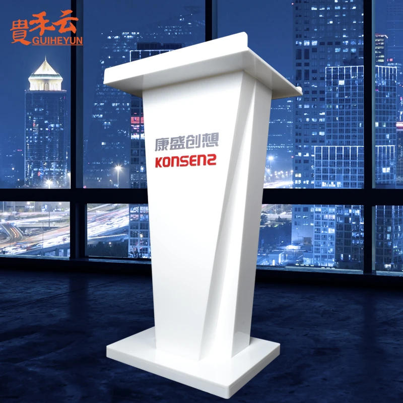 Белый экономики Lectern и черный говорить Подиум акриловый кафедра подставки 60*50*110