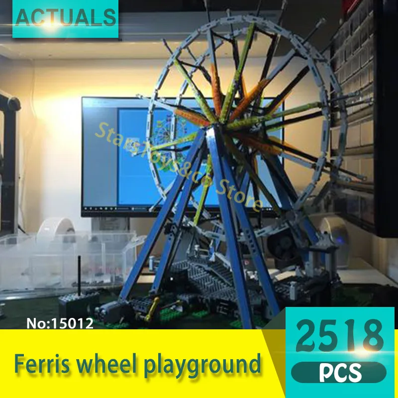 

15012 2518Pcs Street View series Ferris wheel playground Model Building Blocks Set Bricks toys For Children Gift 10247