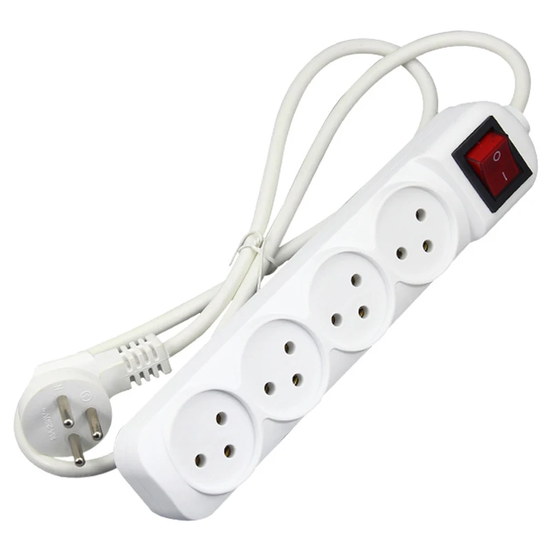 

250V 16A Israel Standard Power Strip Socket With Switch 4 AC Outlets 1.5 Extension Cord Socket