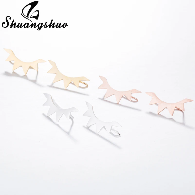 Shuangshuo Sunburst серьги подъемники для ушей гвоздики женщин геометрические