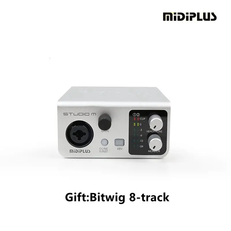 

MIDIPLUS StudioM high precision 1in2out USB audio interface sound card for Guitar recording playback