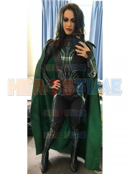 Thor Ragnarok Hela, карнавальный костюм, вечерние костюмы супергероя на Хэллоуин, Zentai, комбинезон для взрослых с накидкой, можно изготовить на заказ