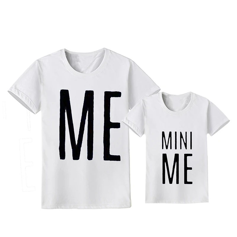 Одинаковая одежда для всей семьи; рубашки для папы и сына; одежда для малышей; футболка с короткими рукавами с надписью «MINI ME family look Daddy Me»